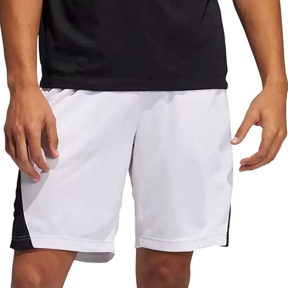 Adidas men’s axis net, 2.5 basketball shorts white/black